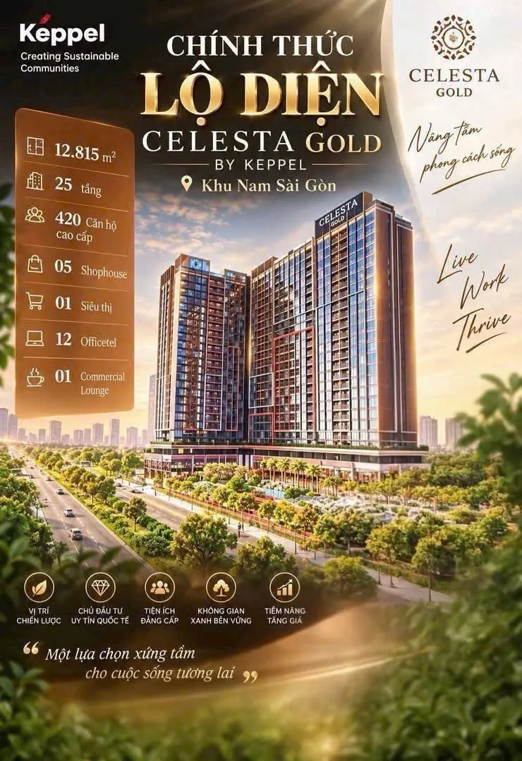 Tài liệu giới thiệu Celesta Gold by Keppel với các số liệu quy mô dự án